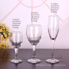 150ml 300ml long stem clear goblet wine glass